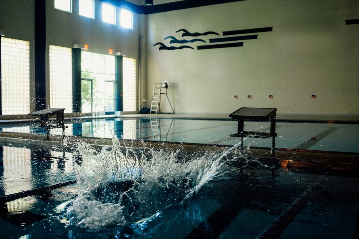 Splash in an indoor swimming pool