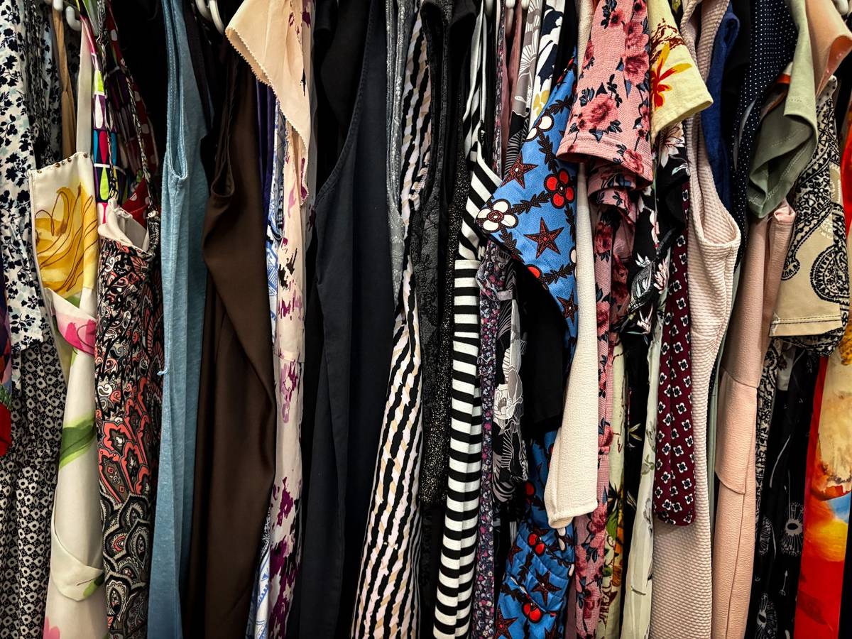Rack of second-hand clothes