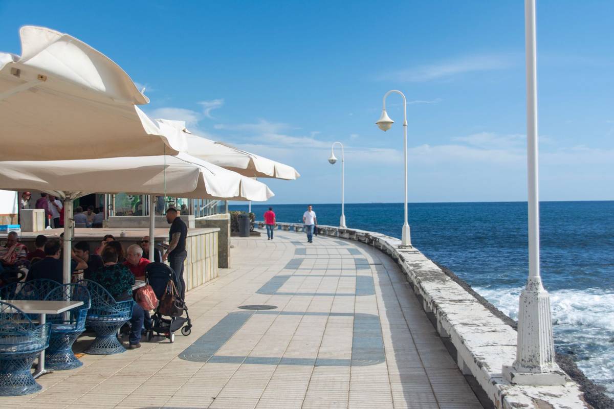 Seaside promenade in Arinaga, Canary Islands, Spain